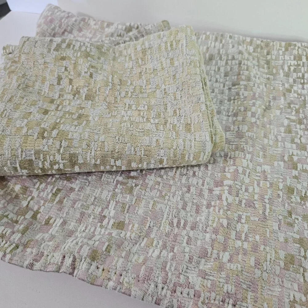 Set Of 2 Haverty's Tweed Beige & White Throw Pillow Covers Zippers 20